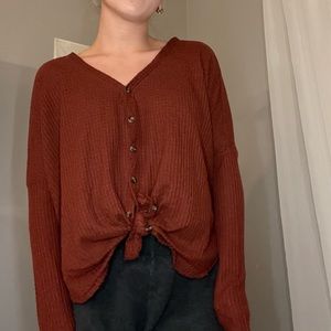 Maroon urban outfitters henley top